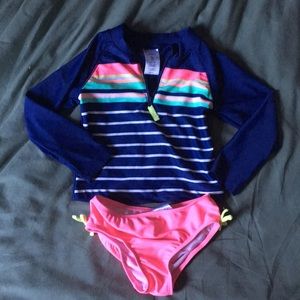 Long sleeve rash guard bathing suit